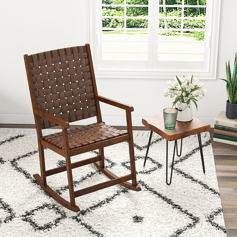 Chaise berçante en bois massif Kizi