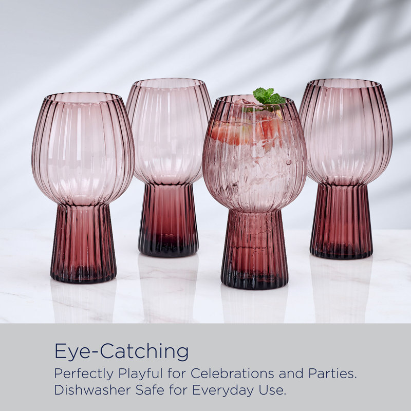 Verres à verres Mikasa Phoebe Optic, ensemble de 4, 19 onces, Mauve