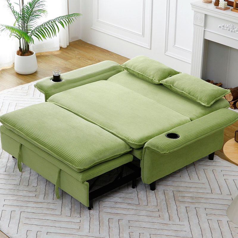 Lit multifonctionnel de 65,03 pouces avec fonctions réglables, conception de coussin rayé à lettres, pour un mélange de lecture confortable, idéal pour les petits espaces de vie