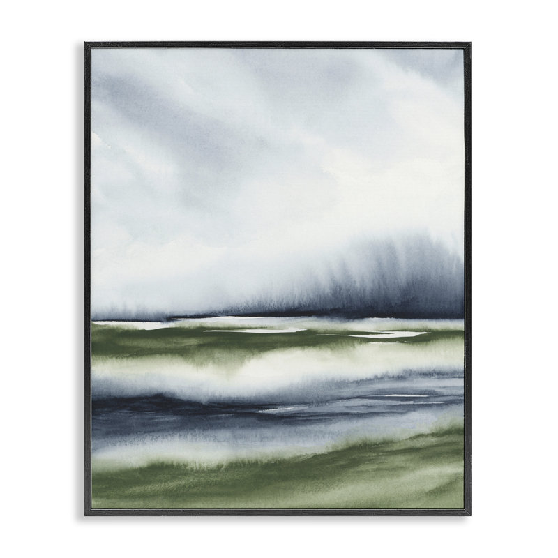 Sage Shadows, estampe numérique du paysage, conception par 1x, H 14 po x l 11 po, Giclée encadrée noir minuit