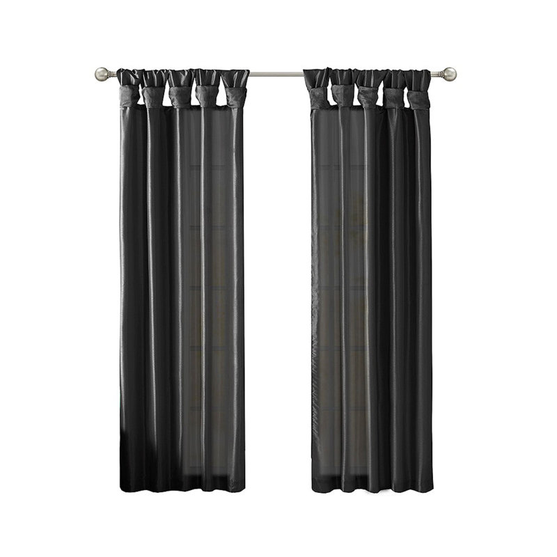 Panneau de rideau de fenêtre Twist, L 50 po x L 95 po, Noir