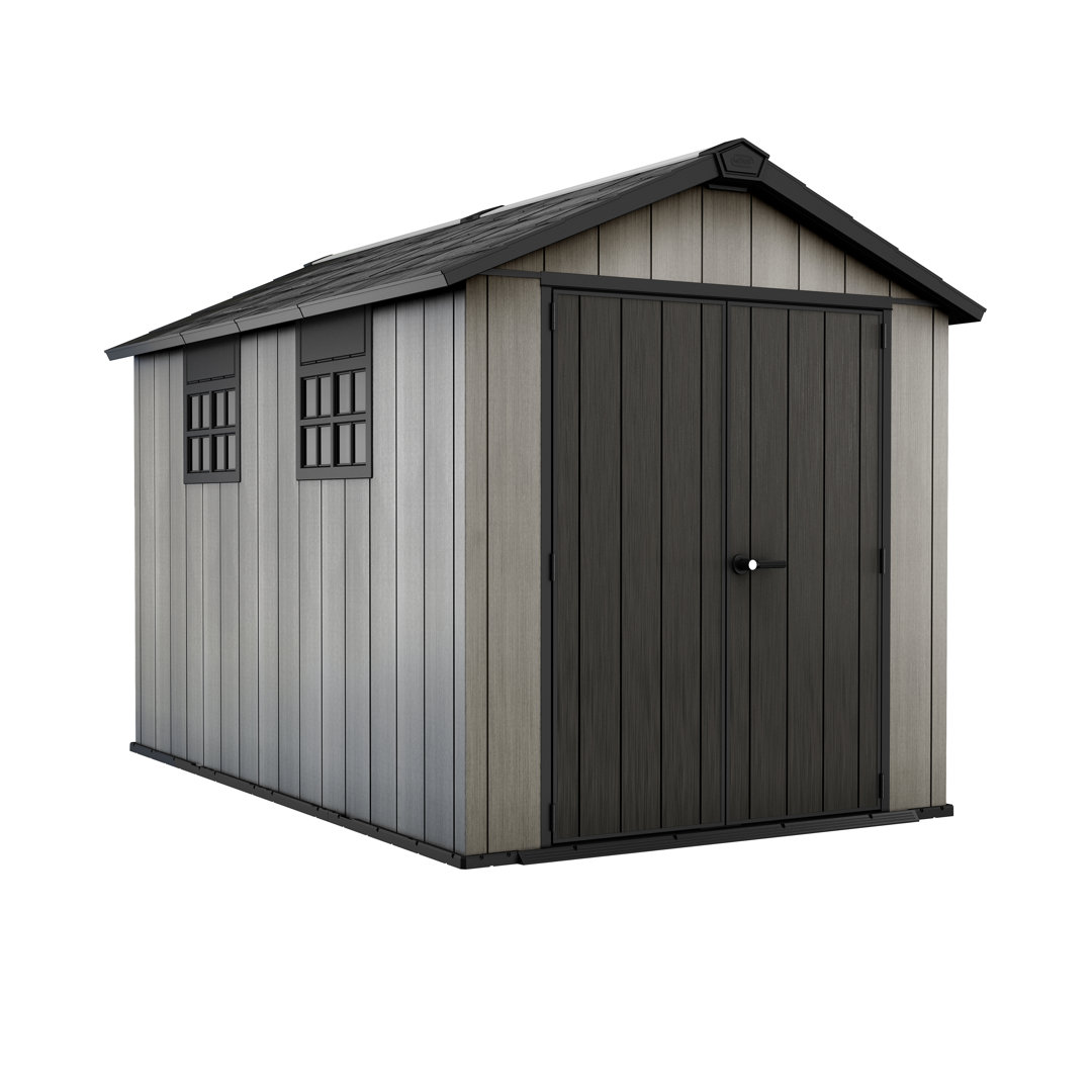 Keter Oakland 7.5 ft. W x 11.5 ft. D Apex Outdoor Garden Shed