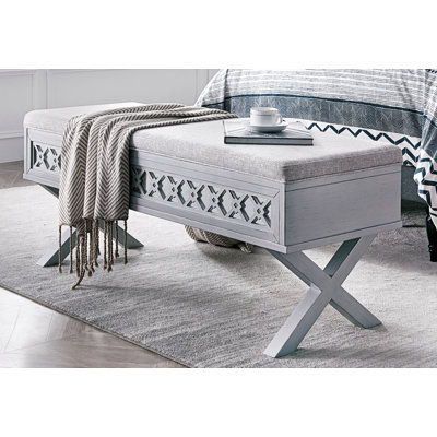 Virgnia Linen Upholstered Bench with Flip Top