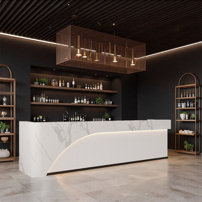 Classic Modern Bar Counter – Versatile Multi-Use for Home Bars Lounges Pubs and Entertainment Spaces