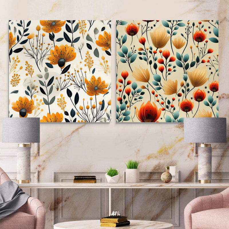 Cheneville - Ensemble de 2 art mural en verre acrylique, H 36 po x l 73 po