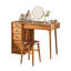 Meuble-lavabo 28,74 po en bois d'hévéa massif avec commode et tabouret de maquillage