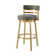 Deherrera Modern Swivel Counter or Bar Stool with Open Low Back and Footrest in Metal and Faux Leather