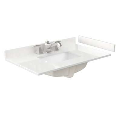 36" Single Countertop with Square Sink, Backsplash & Sidesplash