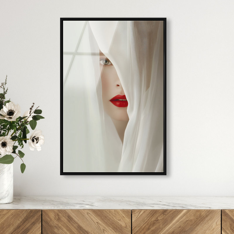 Secret Under Silk Print by Oliver Gal, 55"H x 37"W, Black Floater Frame