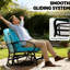 Banc de patio bleu avec assise confortable, filet respirant et, pour les réceptions en plein air, filet mesurant 396 lb, coussins idéaux pour les rassemblements, l 47,25 po x P 29,5 po, H 32,25 po