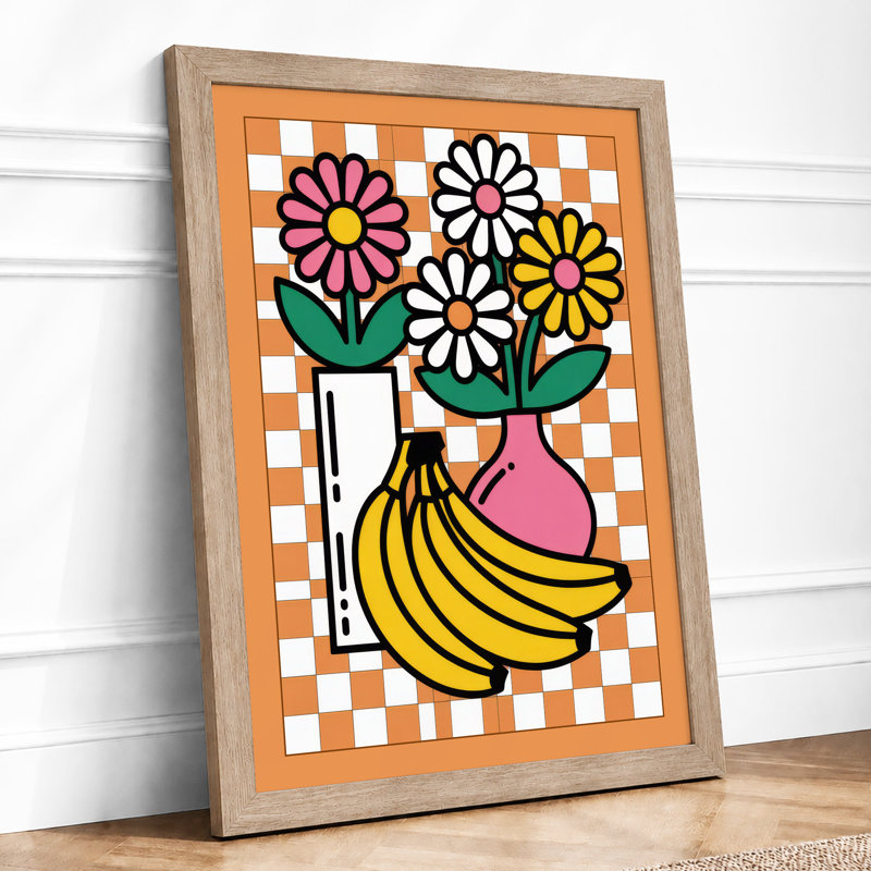 Flowers With Fruit Modern - Print, Oak, A4 - 29.7 x 21.0 cm