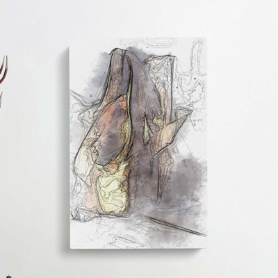 Ballerinas Slippers In Abstract - Wrapped Canvas