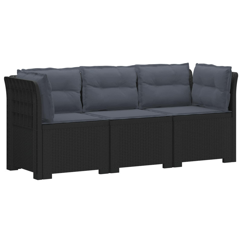 179 cm W Patio Sofa with Cushions, Light Grey, Anthracite