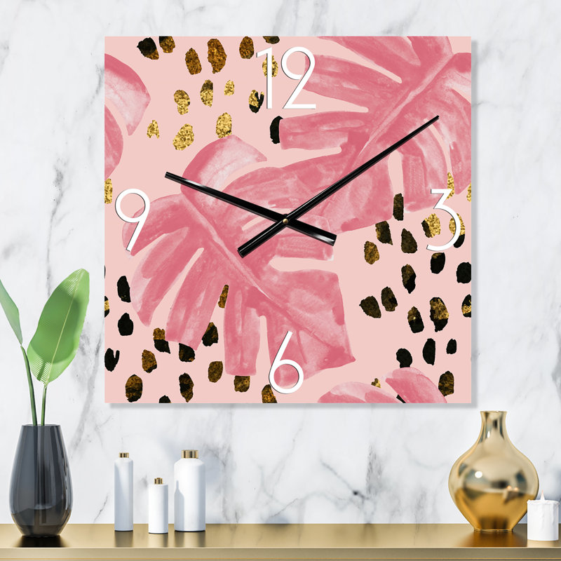 Pretty Metal Wall Clock - Pink Wall Clocks