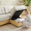 Canapé-lit modulaire en forme de U de 120 po avec rangement, grand canapé modulaire convertible avec méridienne réversible, canapé Cloud à assise profonde, canapé de salon rembourré beige avoine avec base en grain de bois-129683282
