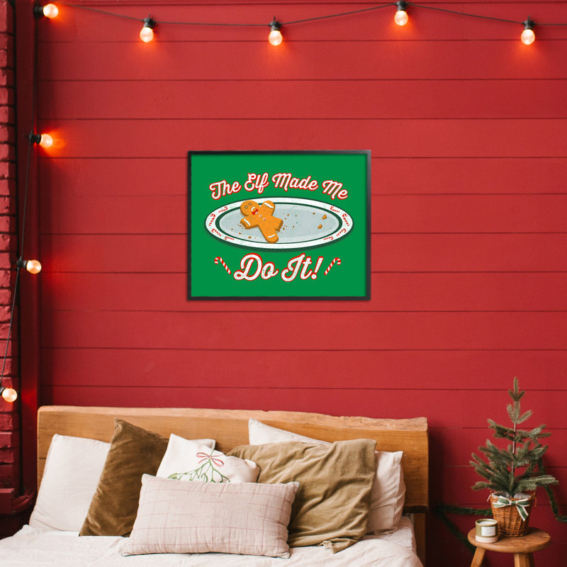 Elf Made Me Do It, giclée encadrée, design par Jedco Brands, Inc., H 11 po x l 14 po, Giclée encadrée noir minuit