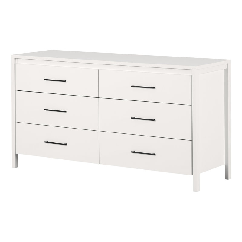 Commode 6 tiroirs Gravity, Blanc pur
