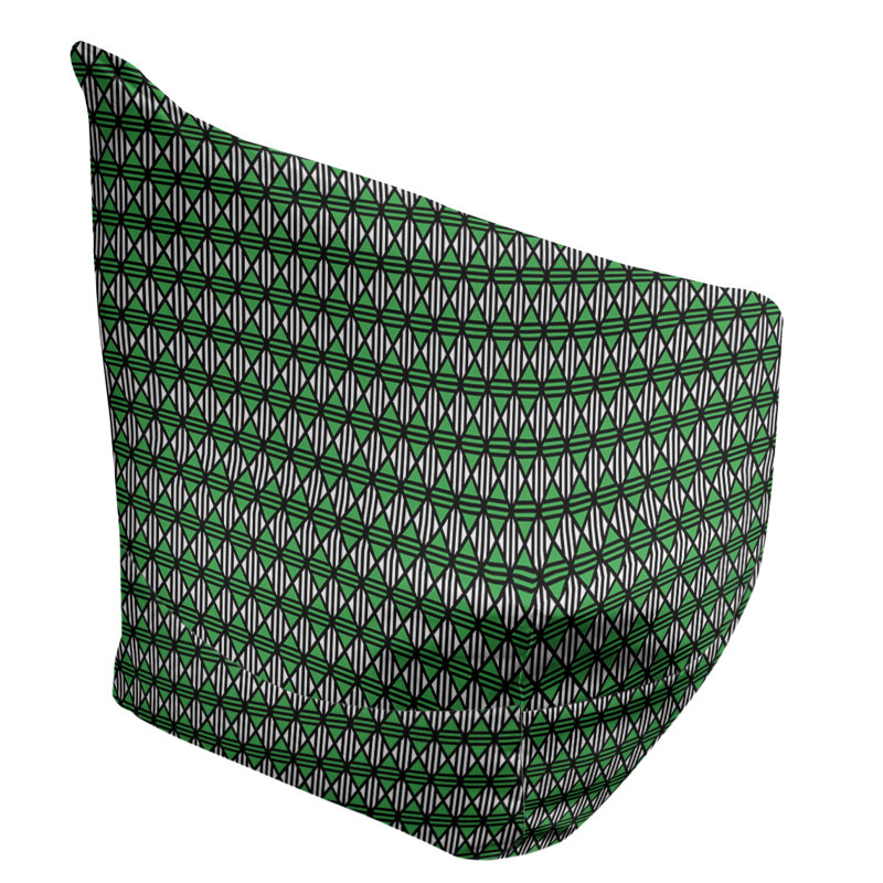 Leffel Bean Bag Chair & Lounger, 86" H x 27" W x 43" D, Black/Green, Poly-fill
