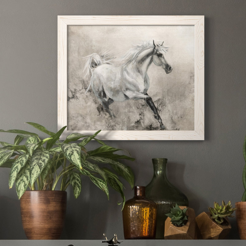 " Majestic Stallion I " Painting Print, 20" H x 24" W x 1" D, White