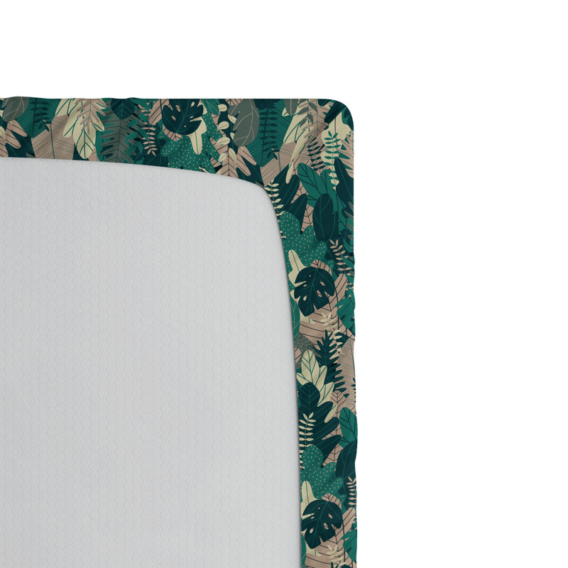 Drap-housse à motif floral Ambesonne, Vert forêt, taupe chaud / floral, Drap-housse de taille très grand