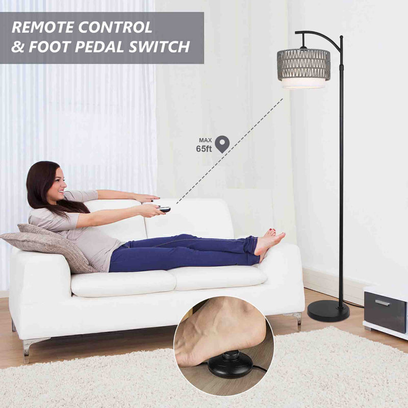 165cm Arched Floor Lamp, Grey
