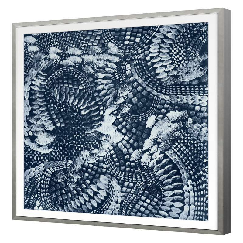 "Indigo Textures 2" par Stramel, Renee, H 20 po x l 20 po, Blanc