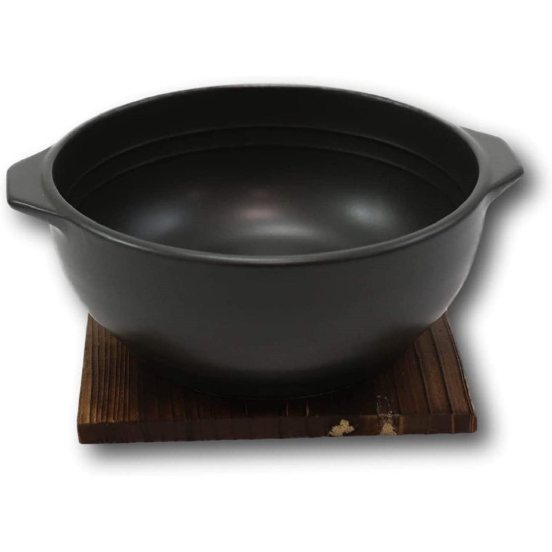 0,96 pte Cocotte ronde en céramique, Noir