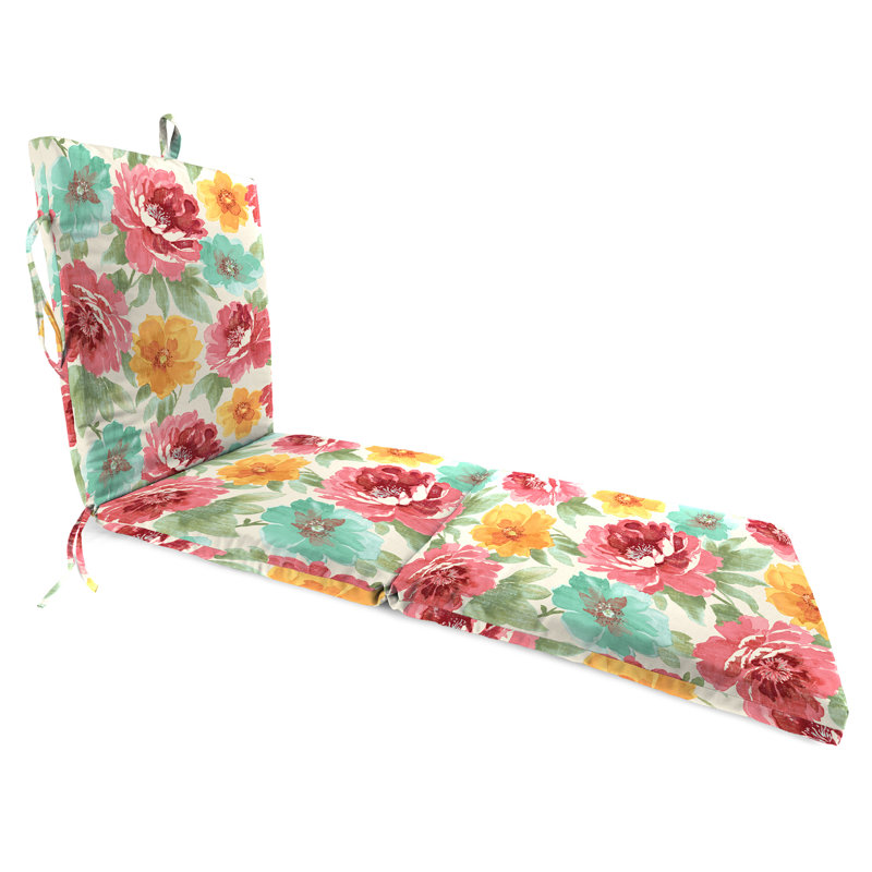 72" x 21" Outdoor Chaise Lounge Cushion with Ties and Loop, Muree Beach