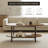 Oval Coffee Table in Wood and Metal - 2-Tier Center Table with Open Storage for Living Room