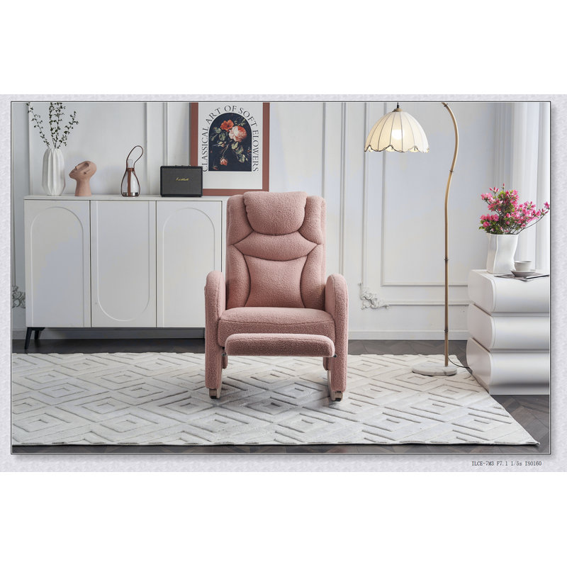 Chaise berçante avec repose-pieds réglable Teddy , Rose