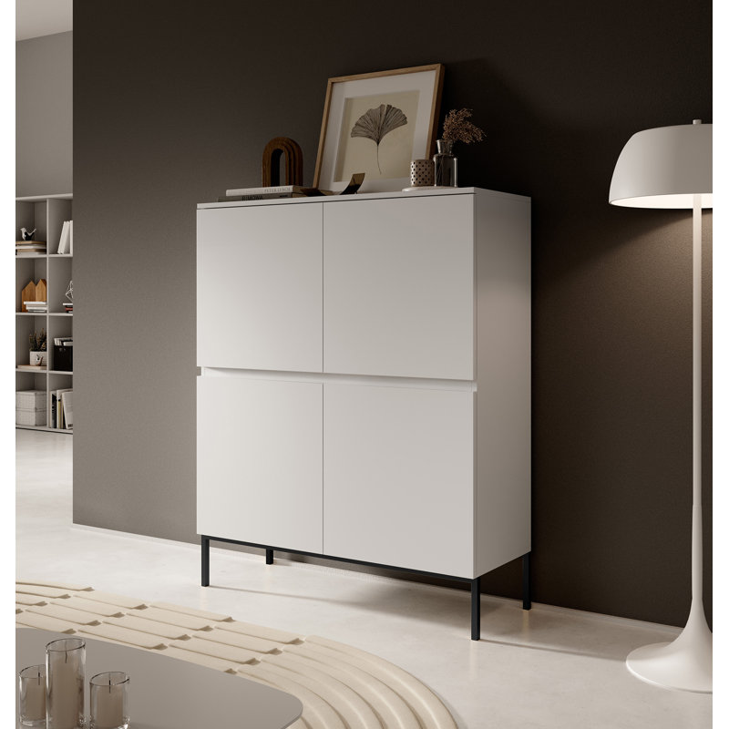 Madhwi 100cm Sideboard, White/Black