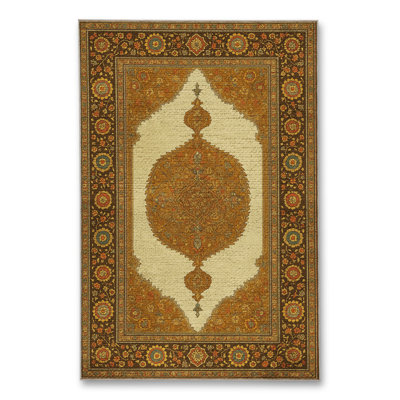 Tapis beige tissé traditionnel Mosso