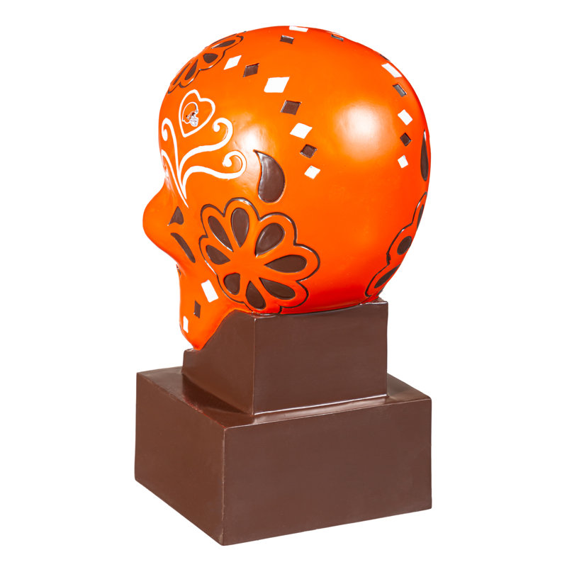 Figurine Sugar Skull, Orange, NFL Cleveland Browns