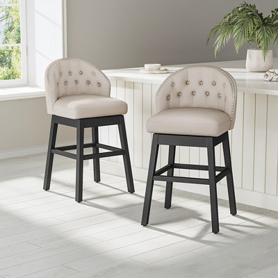Carmean Upholstered Counter Stool with Solid Wood Frame