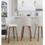 Tabouret de bar contemporain à hauteur fixe avec pivot à 360 degrés et repose-pieds intégré - ensemble de 2