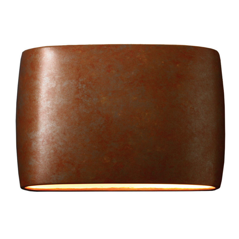 Armance Ceramic Flush Mounted Sconce, Rust Patina, 9.75" H x 12" W x 4" D