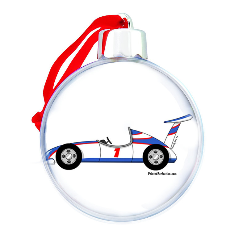 Ornement personnalisé en forme d'ampoule de Noël de voiture de course, Oui