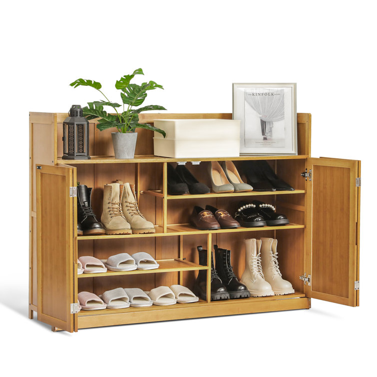 https://assets.wfcdn.com/im/82212294/resize-h755-w755%5Ecompr-r85/2021/202124271/5+Tiers+Shoe+Rack+Cabinet+with+Door%2C+Storage+Organizer+16+Pairs+of+Shoes+Bamboo+Stand+for+Entryway.jpg