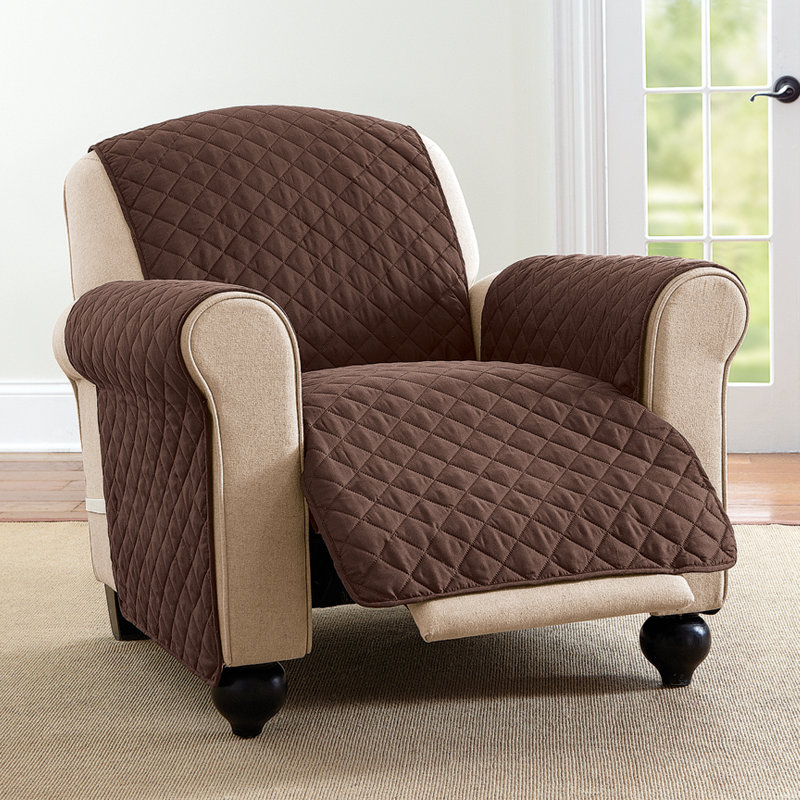 Housse pour fauteuil inclinable à coussins en T Ultra réversible, Polyester à 100 % de couleur chocolat