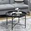 Table basse vintage rétro en métal avec plateau martelé, polyvalente et robuste pour le salon et la chambre à coucher