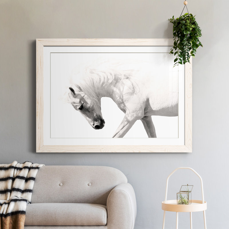 Neutral Stallion - Photographie avec cadre photo, Papier avec cadre blanc, H 31,5 po x l 23,5 po x P 1,5 po
