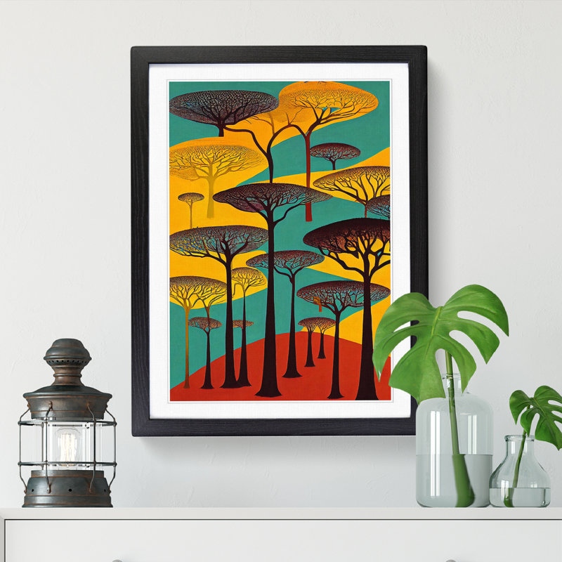 FRM-V0523-49X African Forest Vol.3 - Single Picture Frame Print, 64cm H x 46cm W x 2cm D, Black Framed