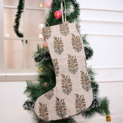 Chaussette de Noël en lin Artisan