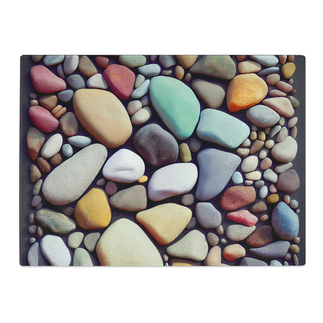 Beauteous River Pebbles  Glass Chopping Board