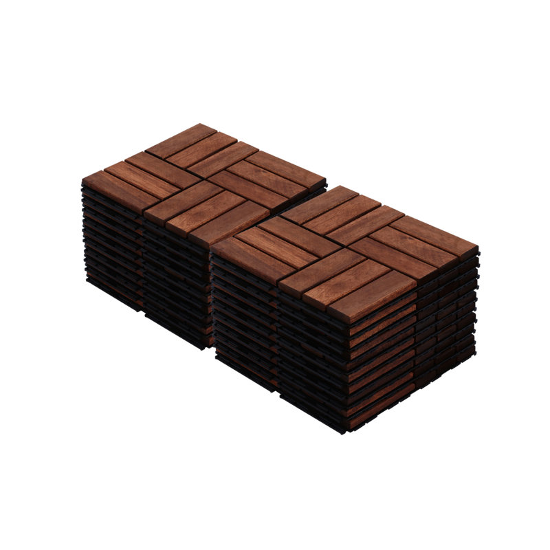 Carreaux de terrasse en bois d'acacia, Brun-rouge