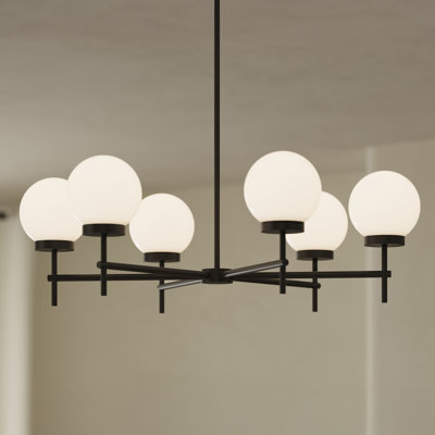 Rigsby Six-Light Matte Black Medium Chandelier