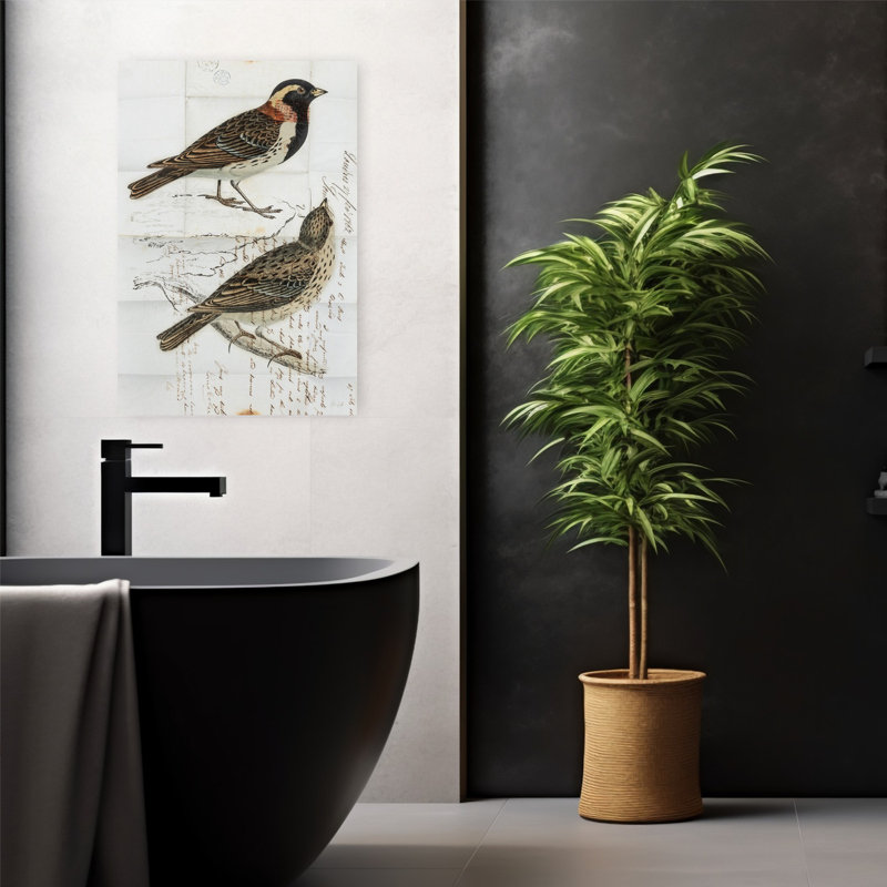 Oiseau rétro de Laponie, H 24 po x l 16 po