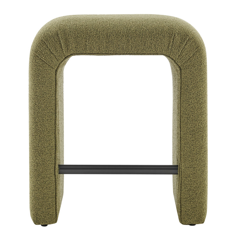 Berik Upholstered Counter Stool, Boucle , Palladian Green