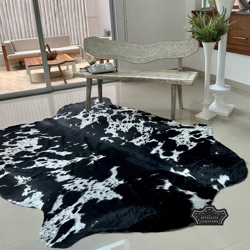 Authentic Black and White Cowhide Rug 6' x 8'