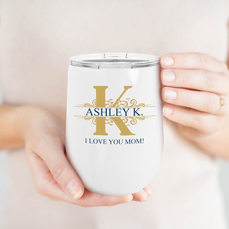12 oz Tasse à vin sans pied en acier inoxydable, Blanc